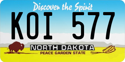 ND license plate KOI577