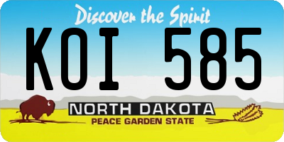 ND license plate KOI585