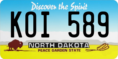 ND license plate KOI589