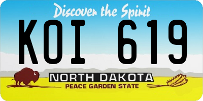 ND license plate KOI619
