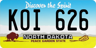 ND license plate KOI626