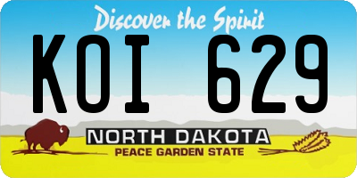 ND license plate KOI629
