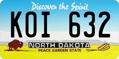 ND license plate KOI632