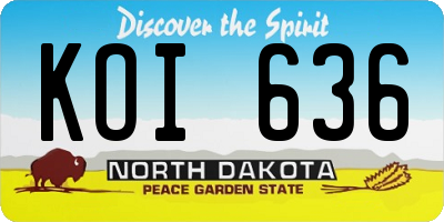 ND license plate KOI636