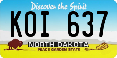 ND license plate KOI637