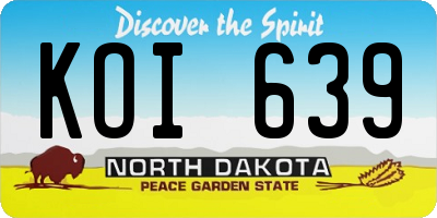 ND license plate KOI639