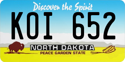 ND license plate KOI652