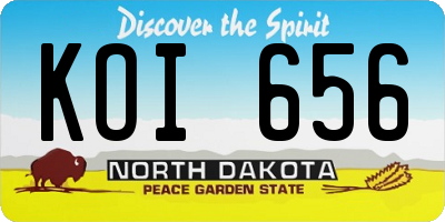 ND license plate KOI656