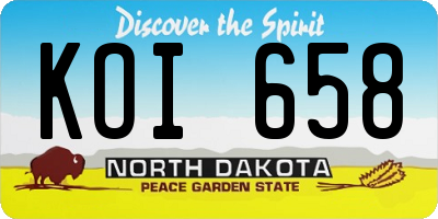ND license plate KOI658