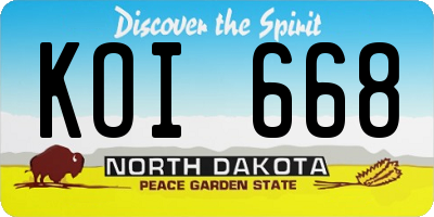 ND license plate KOI668