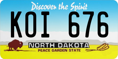 ND license plate KOI676
