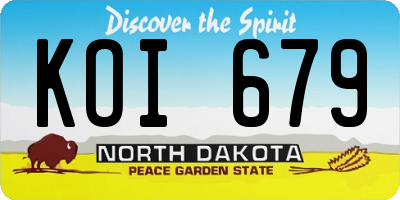 ND license plate KOI679