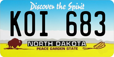 ND license plate KOI683