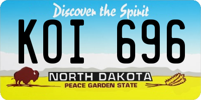 ND license plate KOI696