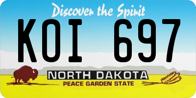 ND license plate KOI697
