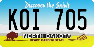 ND license plate KOI705