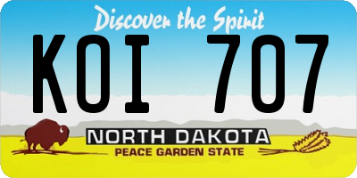 ND license plate KOI707