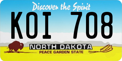 ND license plate KOI708
