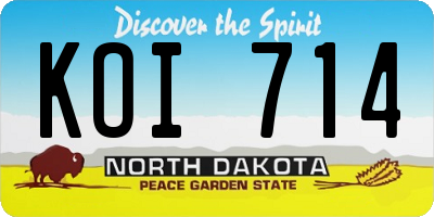 ND license plate KOI714