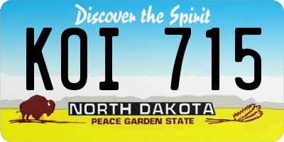 ND license plate KOI715