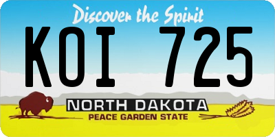 ND license plate KOI725