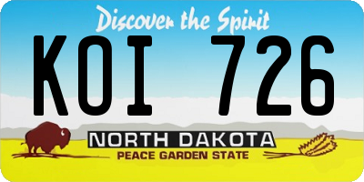 ND license plate KOI726