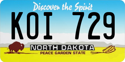ND license plate KOI729