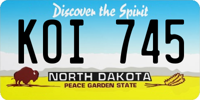 ND license plate KOI745