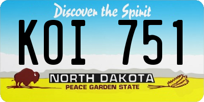 ND license plate KOI751