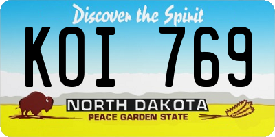 ND license plate KOI769