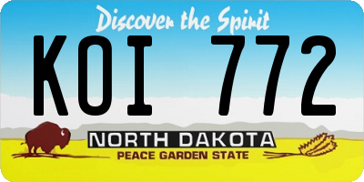 ND license plate KOI772