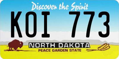 ND license plate KOI773