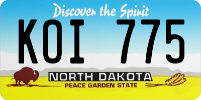 ND license plate KOI775