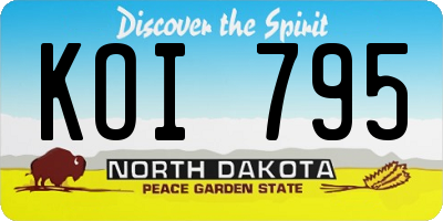 ND license plate KOI795
