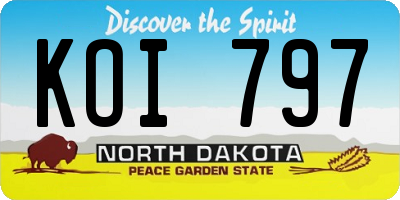 ND license plate KOI797
