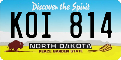 ND license plate KOI814