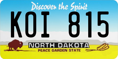 ND license plate KOI815
