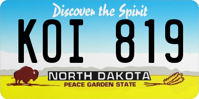 ND license plate KOI819