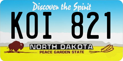 ND license plate KOI821