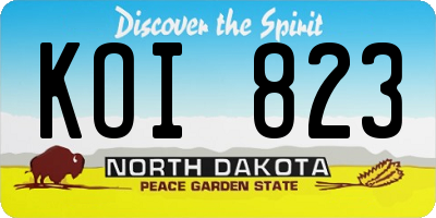 ND license plate KOI823