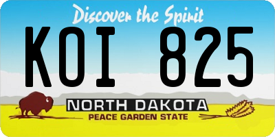 ND license plate KOI825