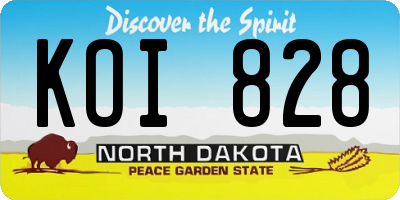 ND license plate KOI828