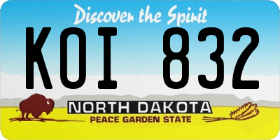 ND license plate KOI832