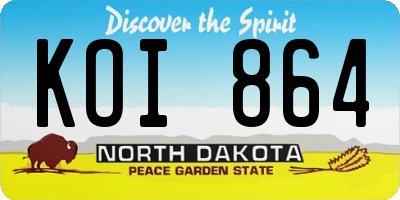 ND license plate KOI864
