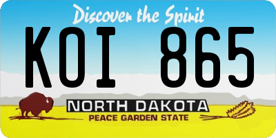 ND license plate KOI865