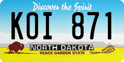 ND license plate KOI871