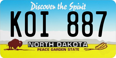 ND license plate KOI887