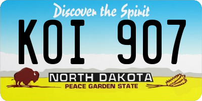 ND license plate KOI907