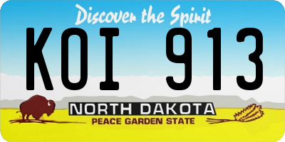 ND license plate KOI913