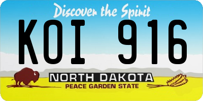 ND license plate KOI916